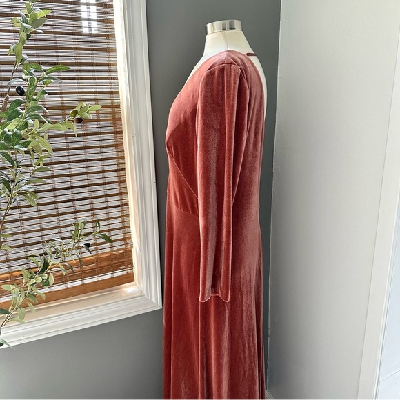 Jenny Yoo Malia Dress English Rose Long Sleeve Velvet Anthropologie Plus Sz 20 - Picture 4 of 8